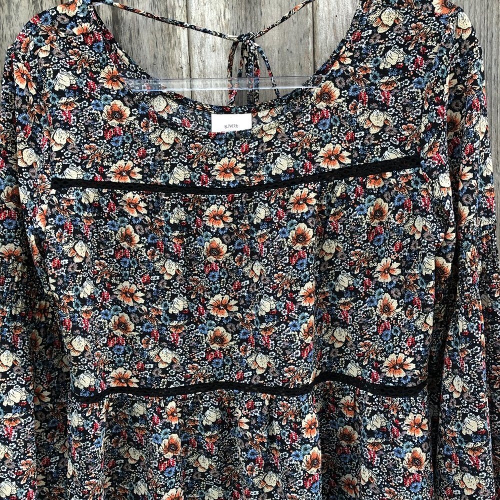 Knox Rose Floral Boho Long Sleeve Blouse Small - Picture 3 of 10